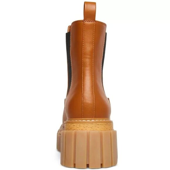 Madden Girl Women's Pheobee Leather Chelsea Boot In Cognac Paris Size 5.5 - Picture 3 of 8